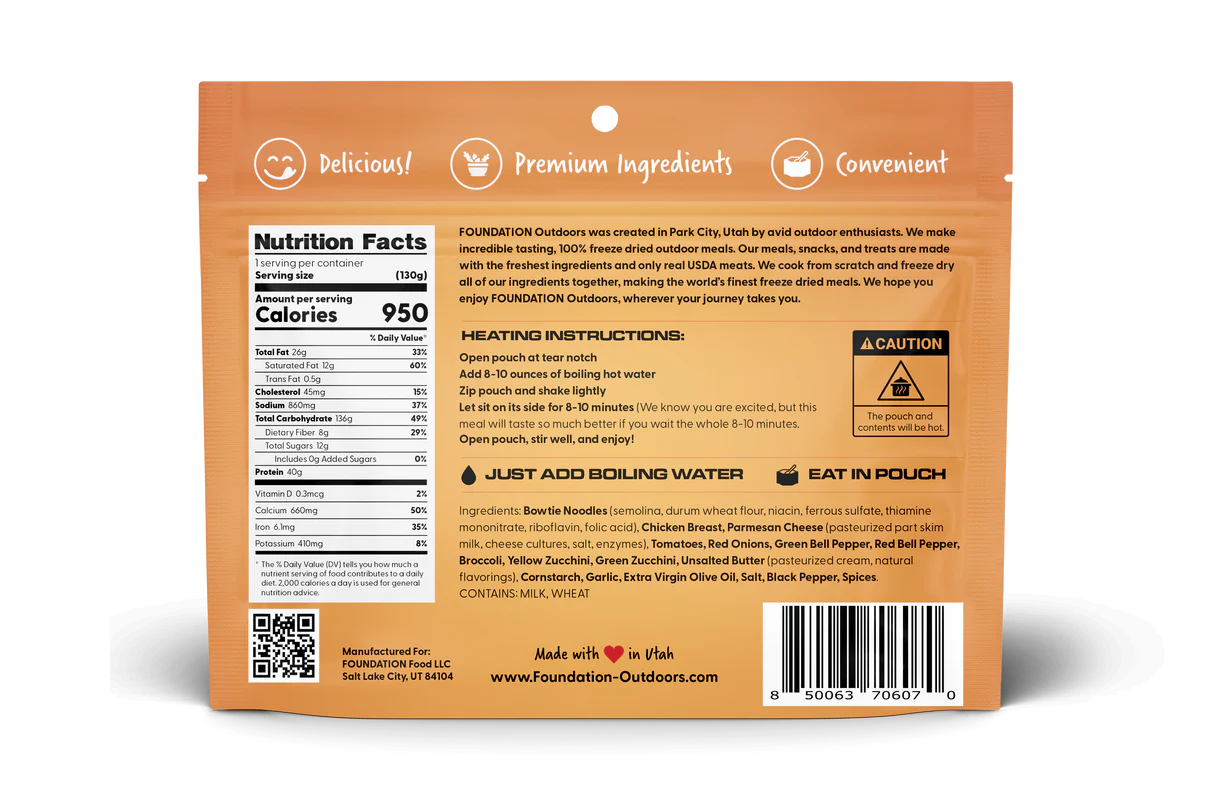 FOUNDATION Outdoors Chicken Pasta Primavera