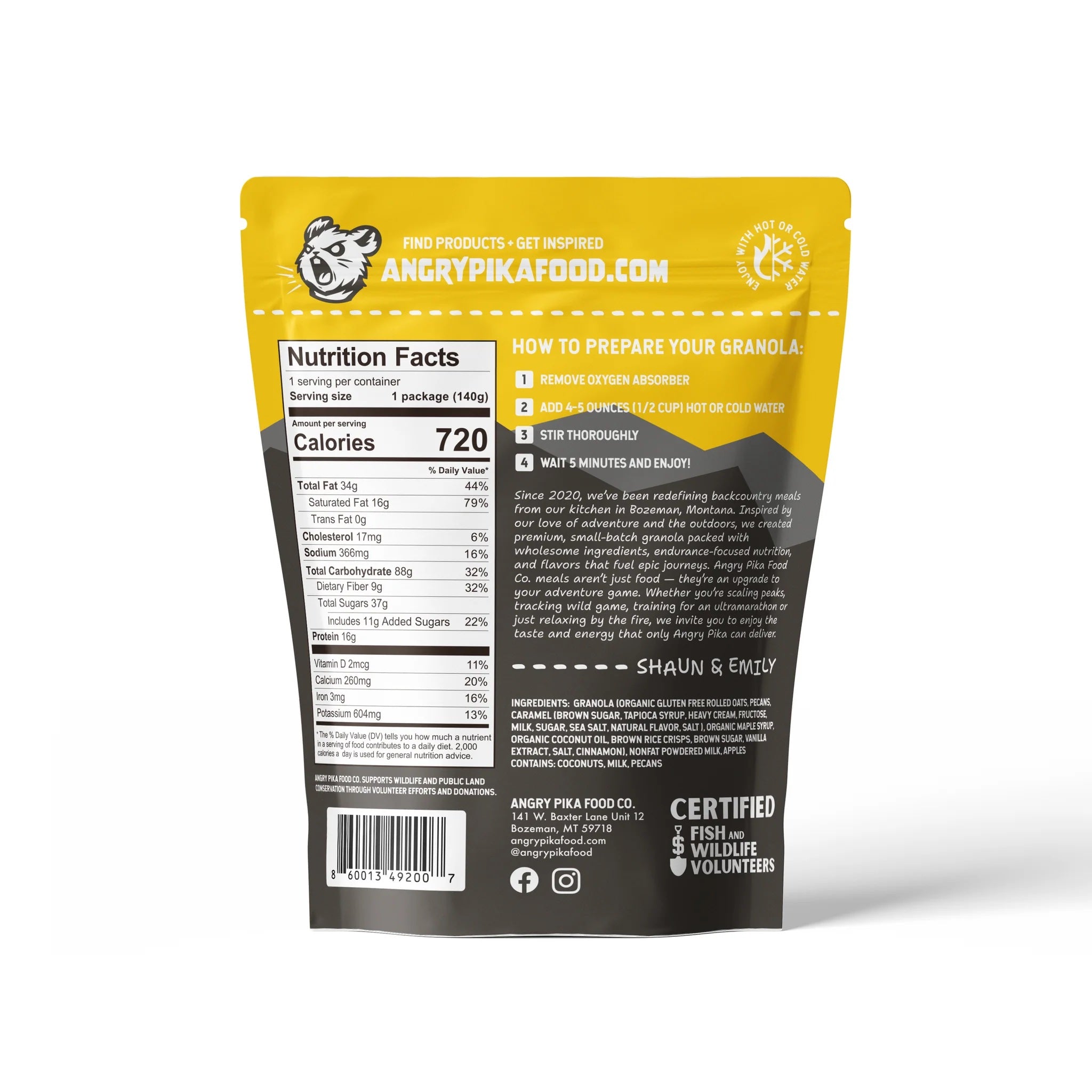 Angry Pika Caramel Apple Granola Breakfast
