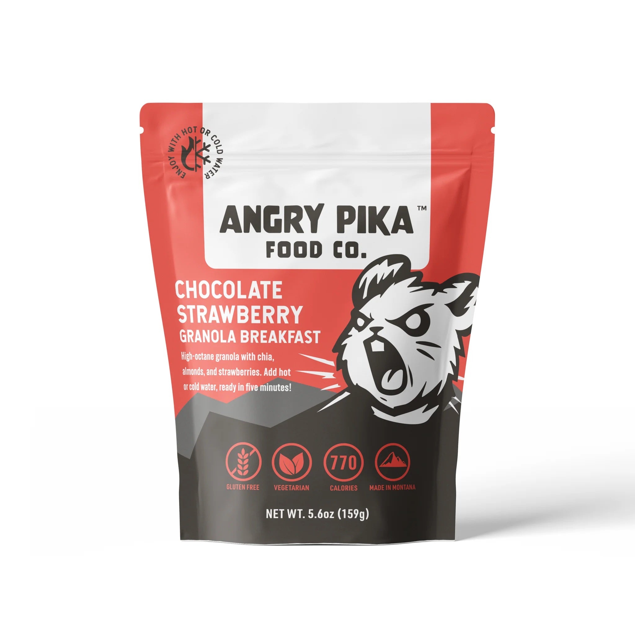 Angry Pika Chocolate Strawberry Granola Breakfast