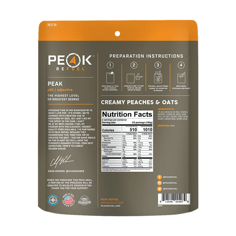 Peak Refuel Creamy Peaches and Oats