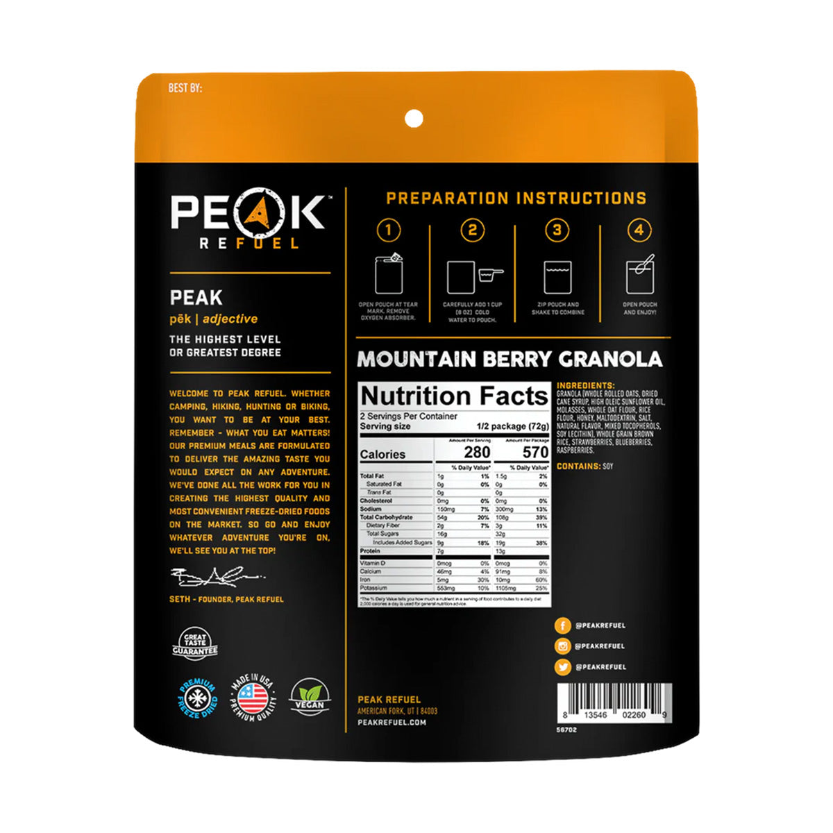 Peak Refuel Mountain Berry Granola