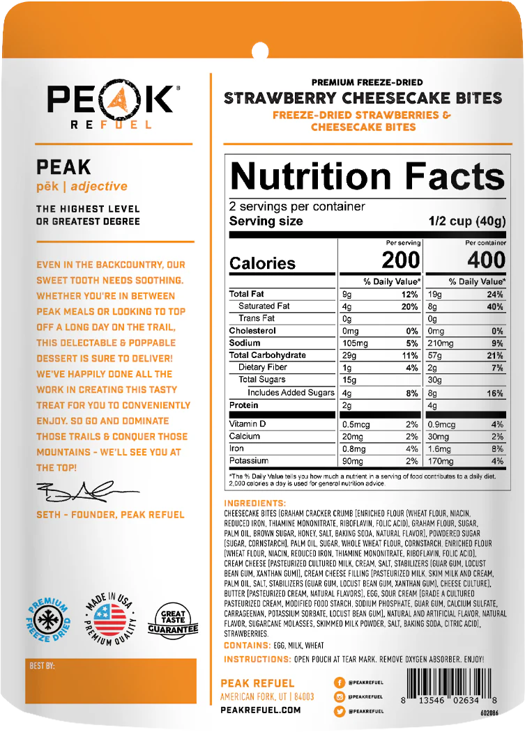 Peak Refuel Strawberry Cheesecake bites