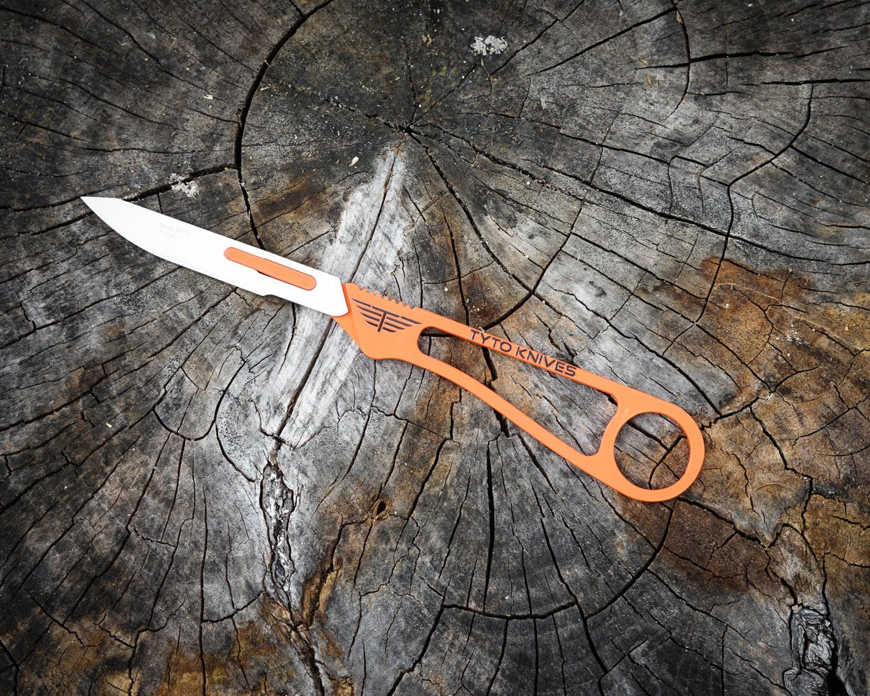 TYTO Finisher Ti color orange cerakote on stump